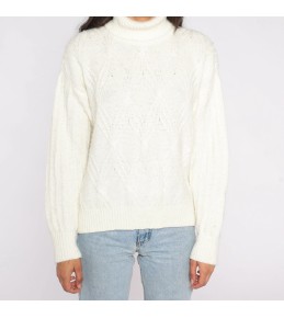 Cream Turtleneck Textured...
