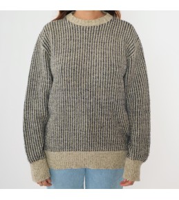 Grey Textured Knit Sweater