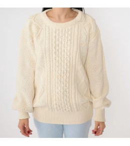 Cream Cable Knit Sweater