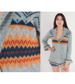 Light Blue Shawl-Collar...