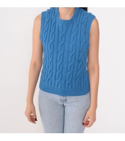 Sky Blue Cable Knit Sweater...