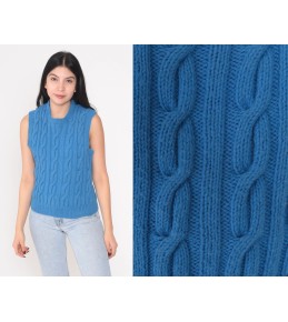 Sky Blue Cable Knit Sweater...