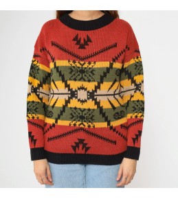 Rust Western Fair Isle Knit...