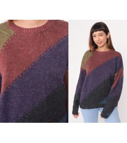 Colorblock Marled Knit Sweater